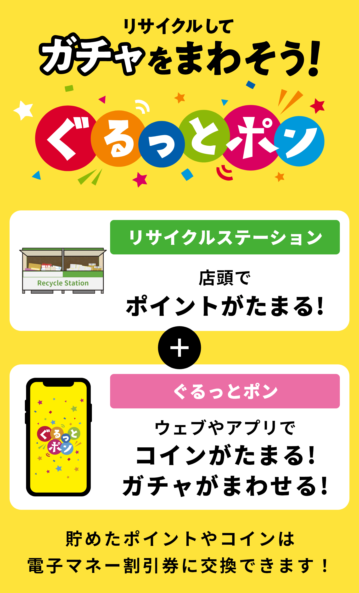 貯めたポイント・コインは、電子マネーや割引券に交換できる!